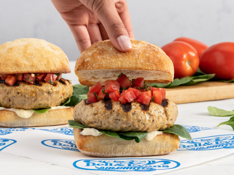 Mozzarella Stuffed Chicken Burger