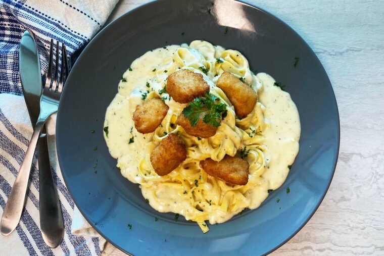 Chicken Nugget Alfredo