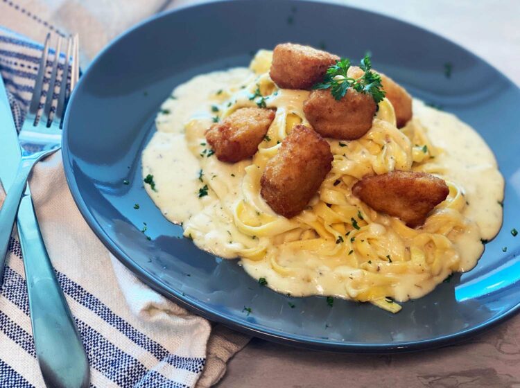 Chicken Nugget Alfredo