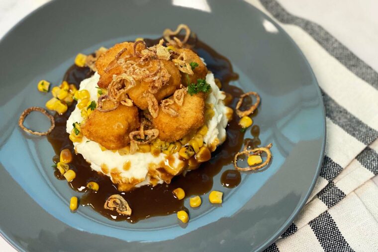 Chicken Nugget Mashed Potato Bowl