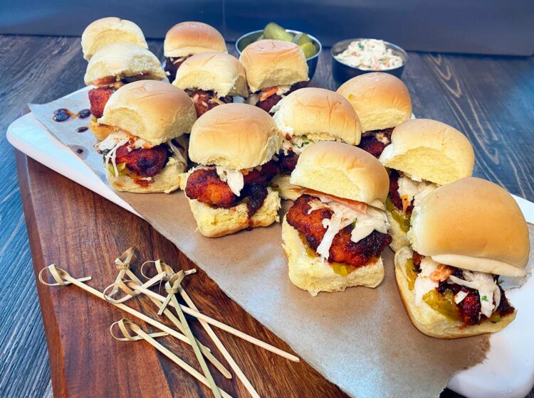 Chicken Nugget Nashville Hot Sliders