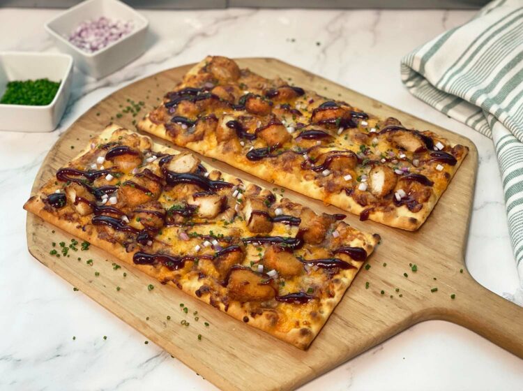 Chicken Nugget BBQ Pizza