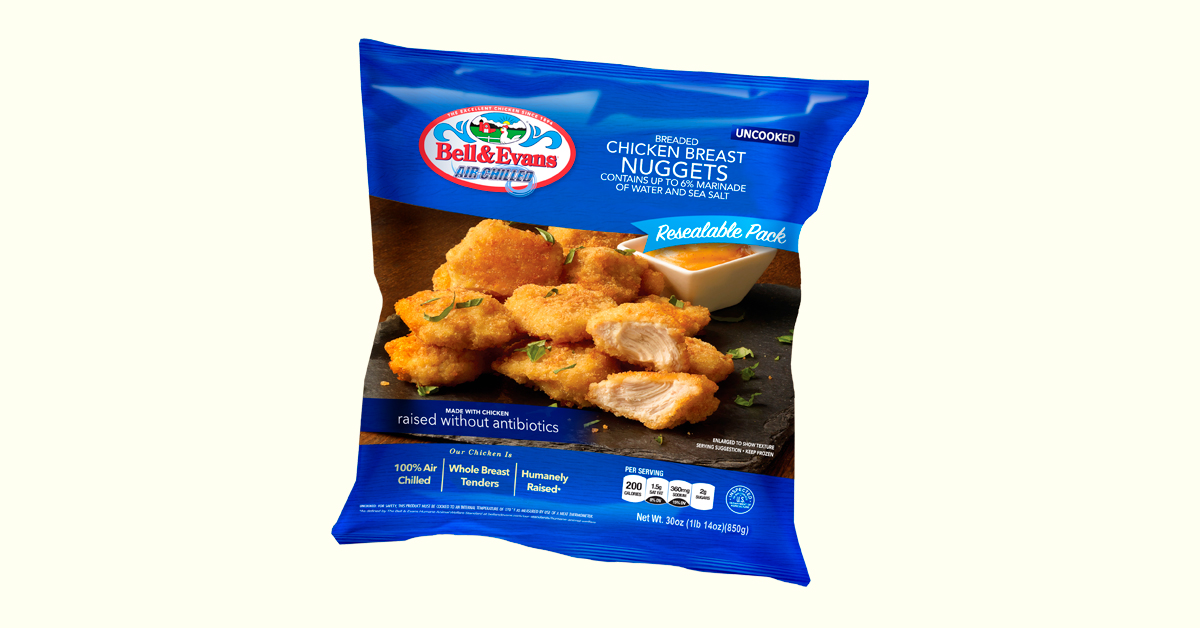 Breaded Chicken Nuggets 30 oz. Bag Bell & Evans