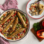 One-Skillet Italian Chicken Sausage, Peppers and Onions Pasta