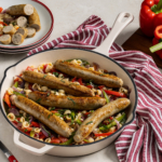 One-Skillet Italian Chicken Sausage, Peppers and Onions Pasta