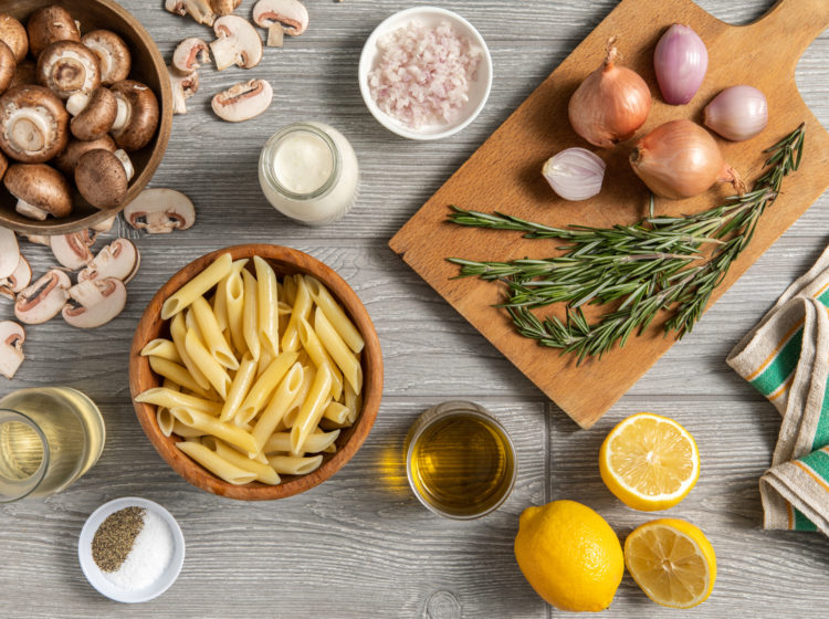 Chicken Oysters with Penne in Lemon Rosemary Sauce