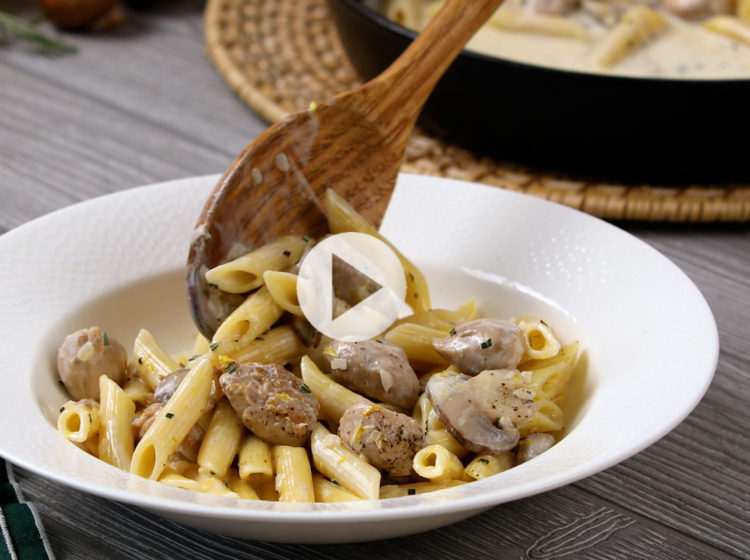 Chicken Oysters with Penne in Lemon Rosemary Sauce