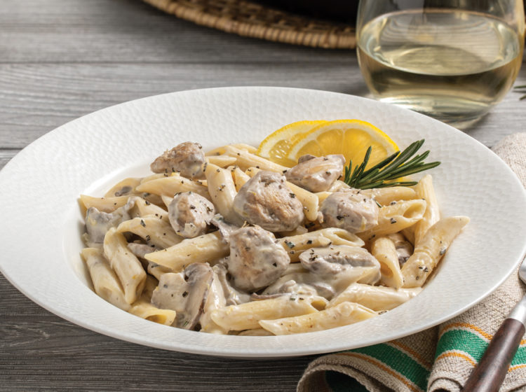 Chicken Oysters with Penne in Lemon Rosemary Sauce