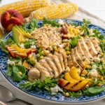 Grilled Basil Chicken, Corn and Peach Salad