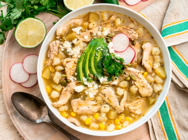Slow Cooker Chicken Pozole Verde