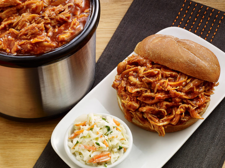 Slow Cooker Pulled Chicken BBQ with Homemade BBQ Sauce