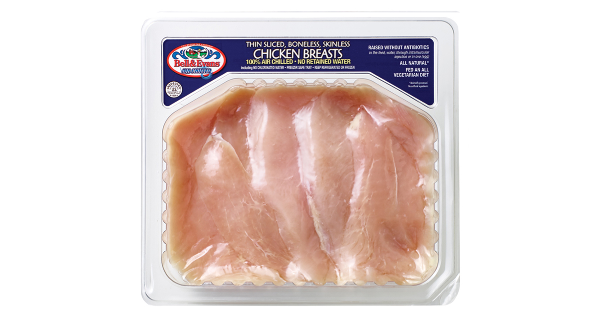 Thin Sliced Boneless, Skinless Breasts - Bell & Evans