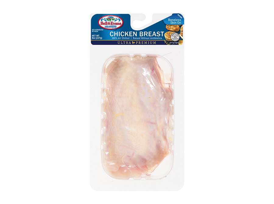Ultra Premium Raised without Antibiotics Boneless Skin-on Chicken Breast, Single Serve