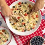Red, White & Blue Orzo Grilled Chicken Salad