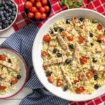 Red, white and Blue Chicken Orzo Salad
