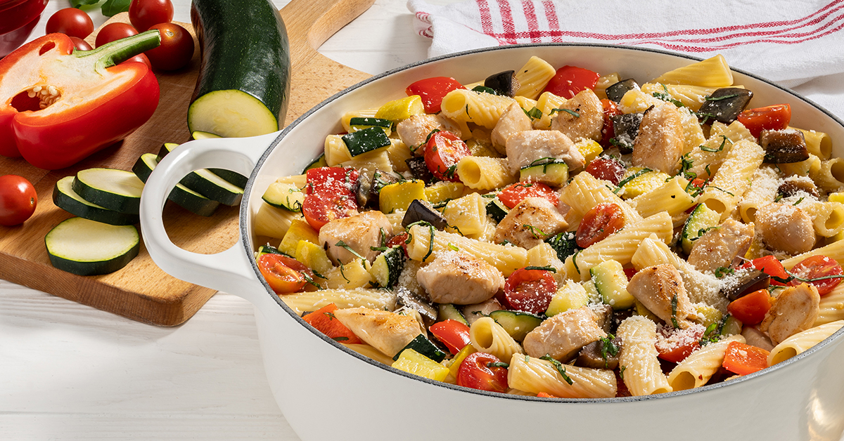 One-Pot Ratatouille Chicken Pasta - Bell & Evans