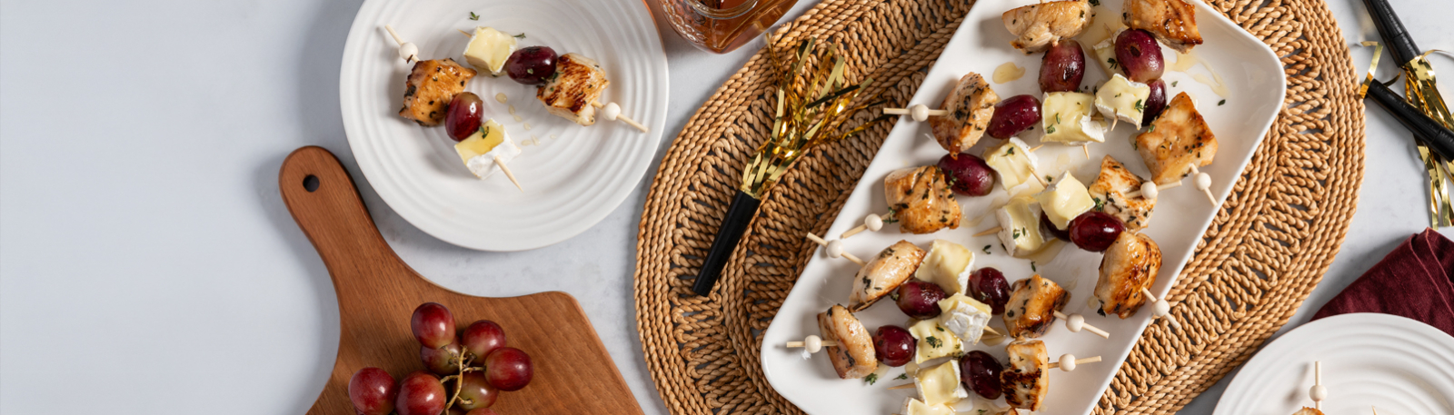 Roasted Chicken & Grape Brie Bites