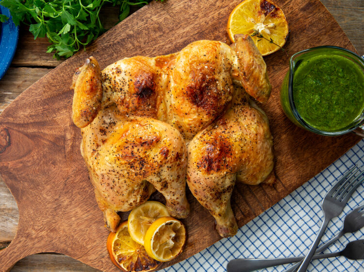Spatchcock Chicken with Salsa Verde