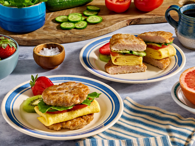 Inside-Out Mediterranean Breakfast Sausage Sandwich