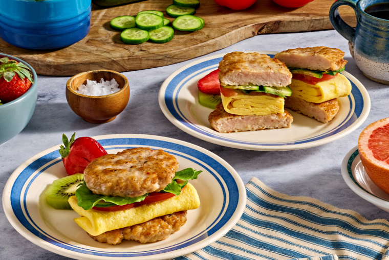 Inside-Out Mediterranean Breakfast Sausage Sandwich