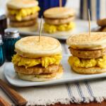 Pancake, Sausage and Egg Breakfast Sliders