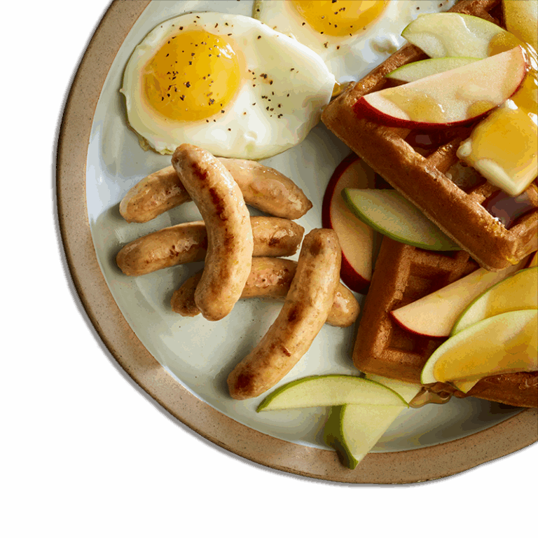 Eggs and sausage on a plate
