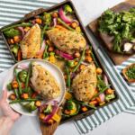 Sheet-Pan Garlic-Herb Chicken with Rainbow Veggies