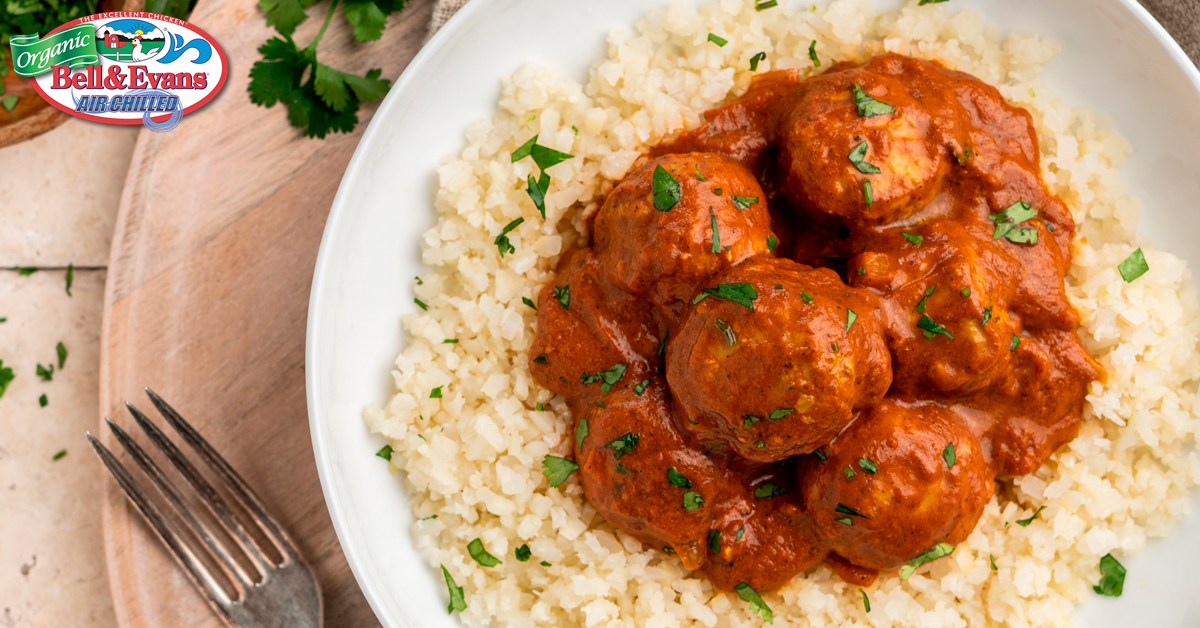Slow-Cooker Butter Chicken Meatballs - Bell & Evans