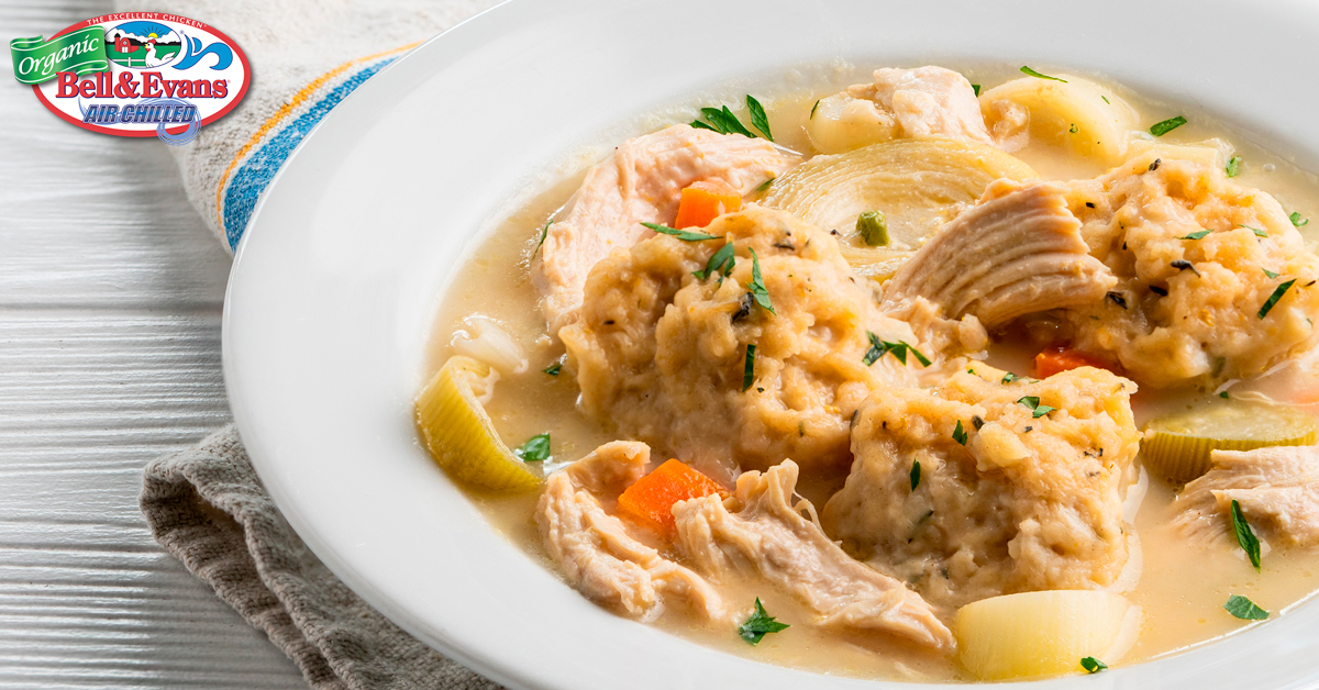 Chicken and Leek Stew with Herbed Dumplings - Bell & Evans