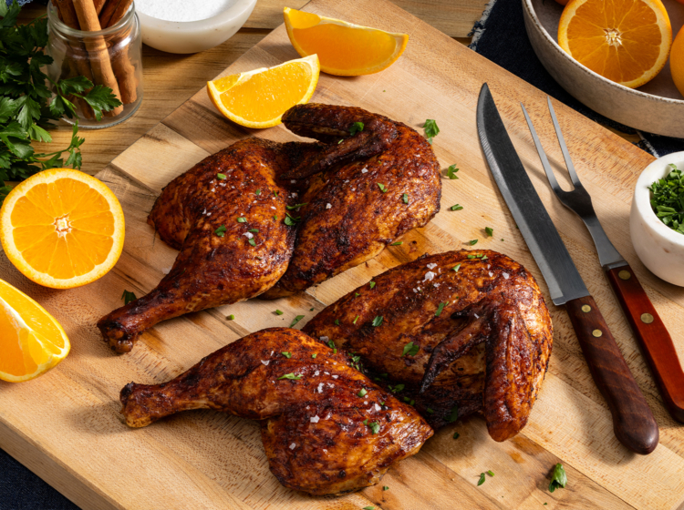 Smoked Orange Half Chicken