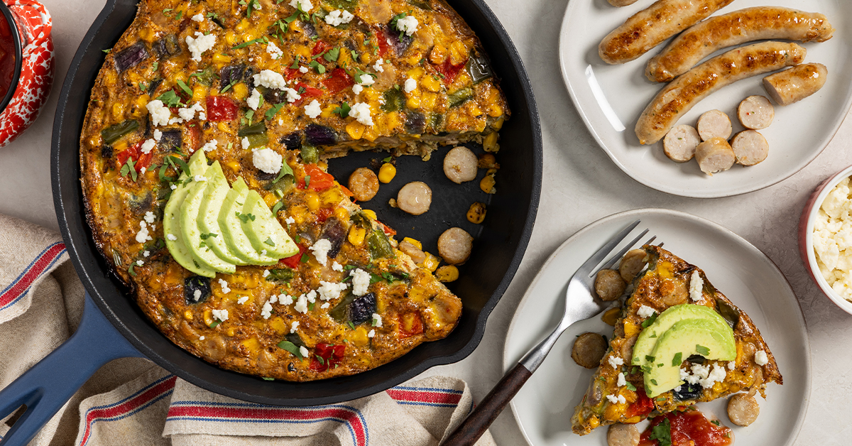 Loaded Southwestern Breakfast Chicken Sausage Frittata - Bell & Evans