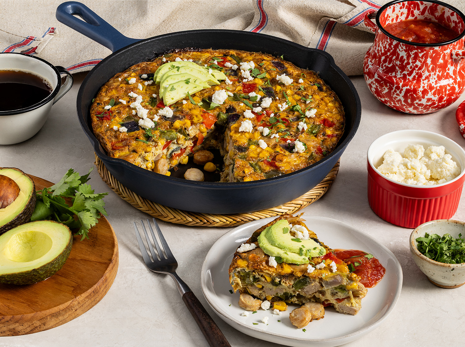 Southwestern Breakfast Chicken Sausage Frittata