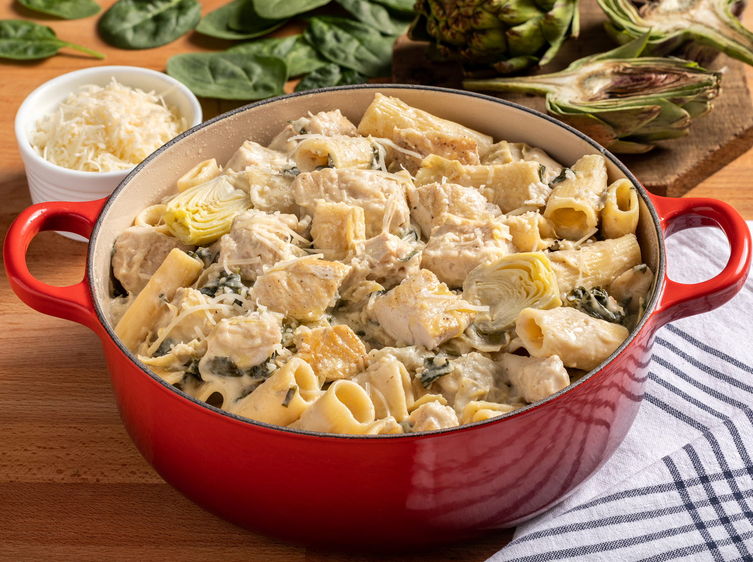 Spinach Artichoke Chicken Pasta