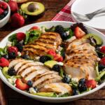 Summer Berry Grilled Chicken Salad with Hot Honey Vinaigrette