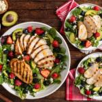 Summer Berry Grilled Chicken Salad with Hot Honey Vinaigrette