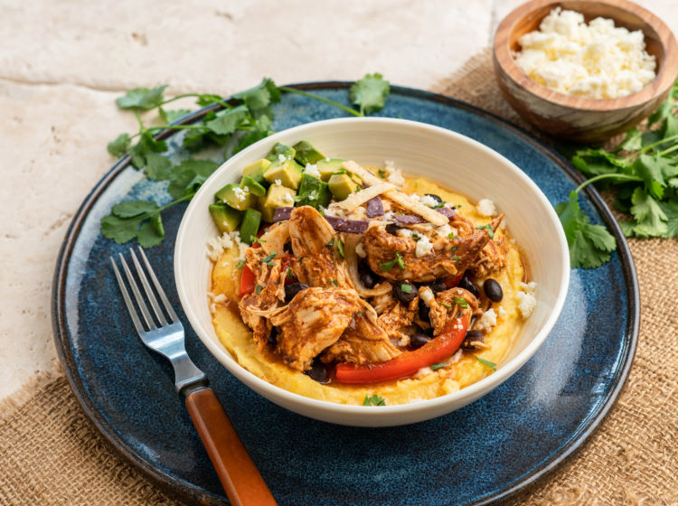 Slow-cooker Gluten free Chicken Tamale Bowl