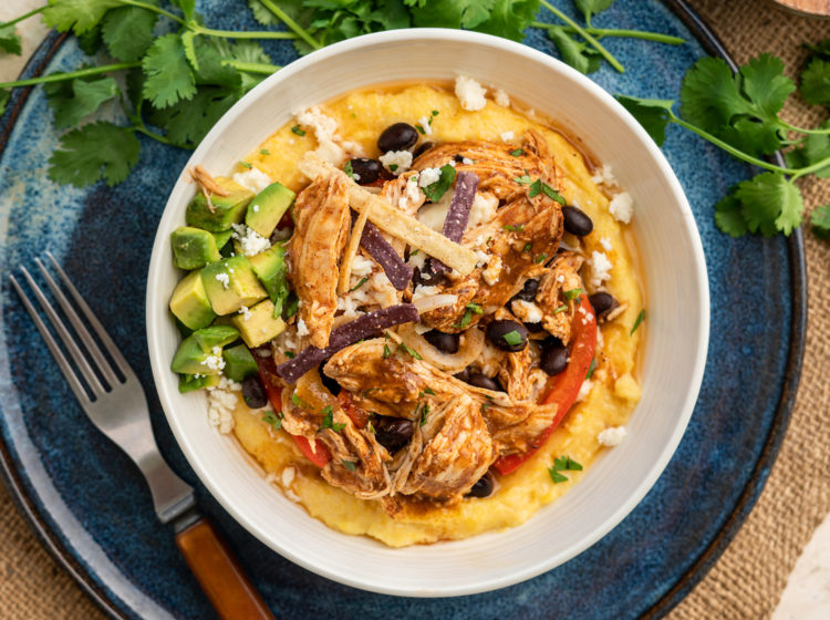 Slow-cooker Gluten free Chicken Tamale Bowl