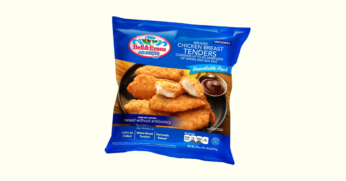 Breaded Chicken Tenders 30 oz. Bag Bell & Evans