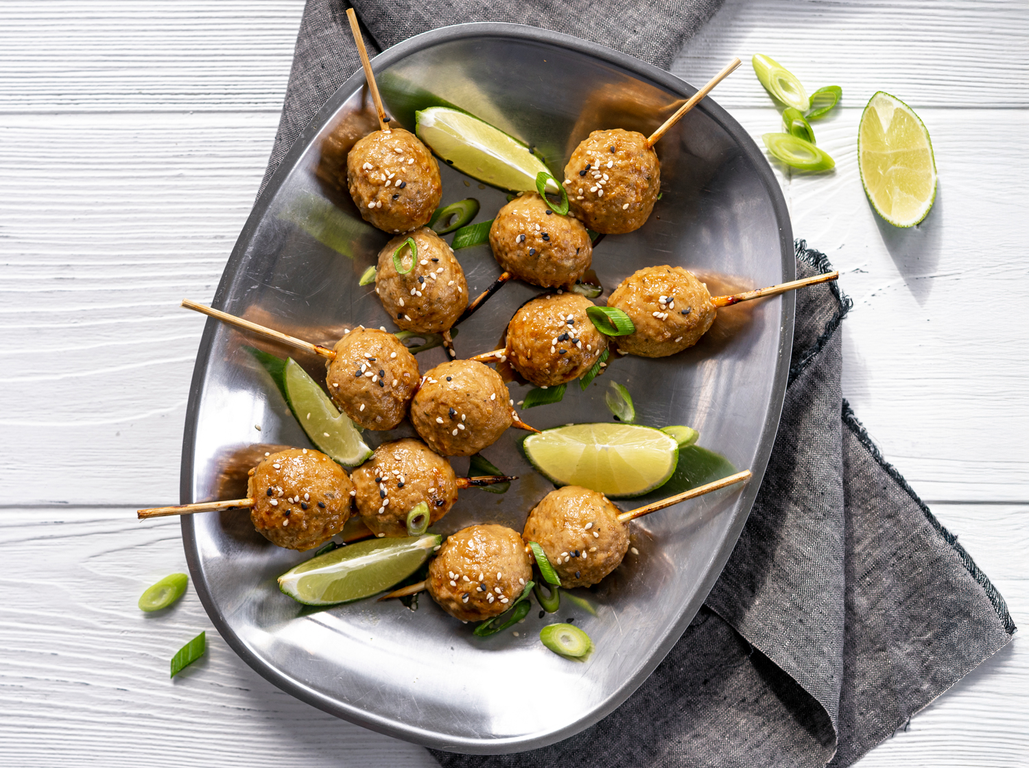 Teriyaki Chicken Meatball Skewers