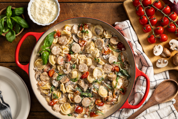 Creamy Tuscan Chicken Sausage Tortellini
