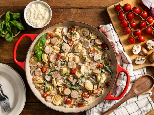 Creamy Tuscan Chicken Sausage Tortellini