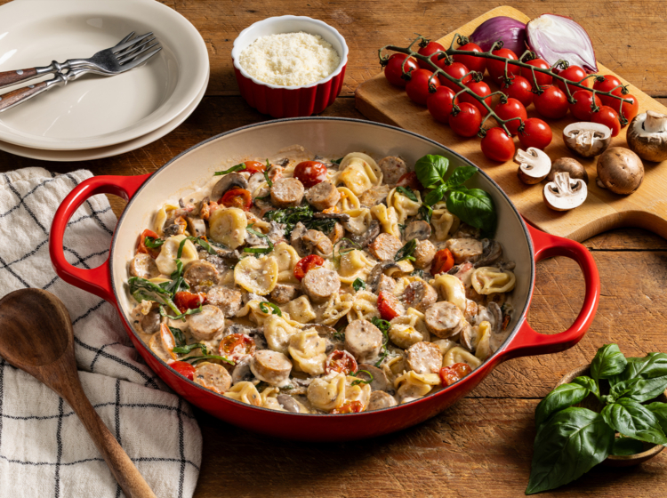 Creamy Tuscan Chicken Sausage Tortellini