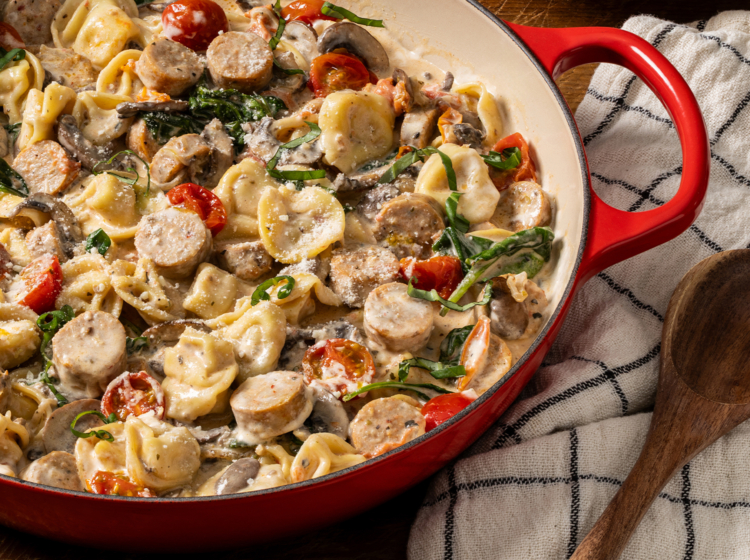 Creamy Tuscan Chicken Sausage Tortellini