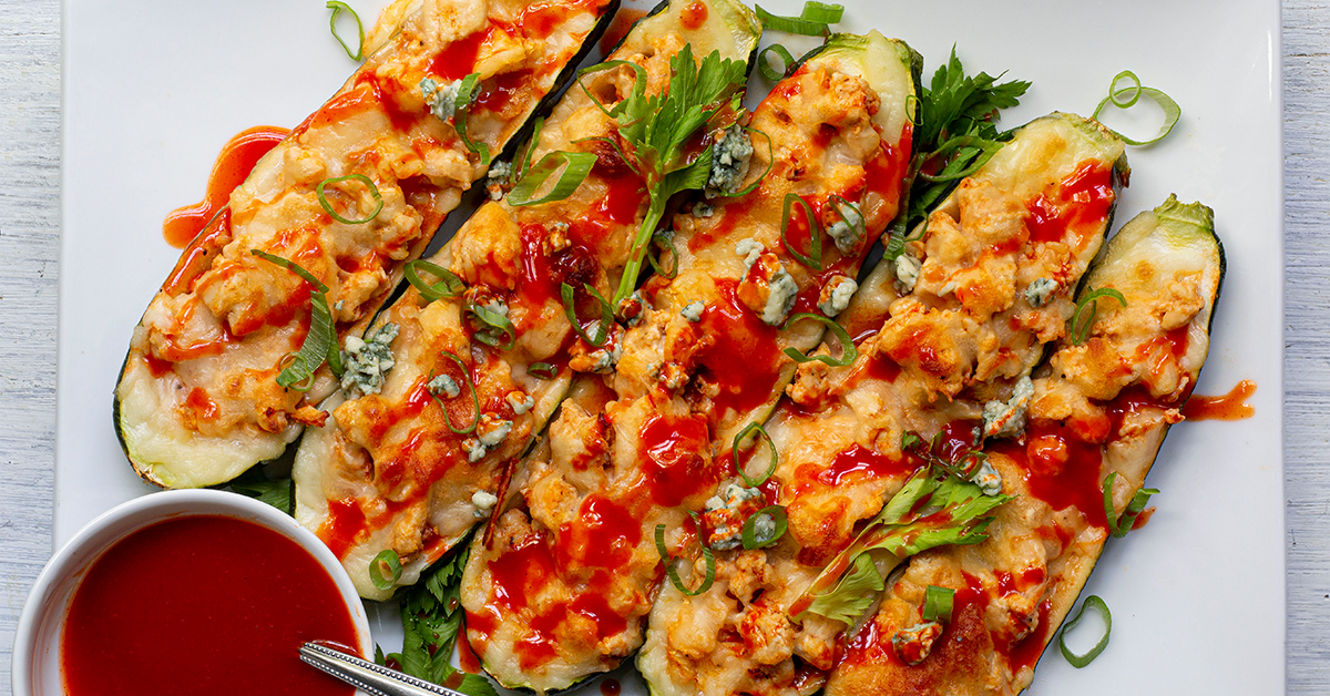 Buffalo Chicken Zucchini Boats - Bell & Evans