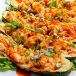 Buffalo Chicken Zucchini Boats