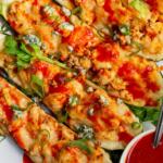 Buffalo Chicken Zucchini Boats
