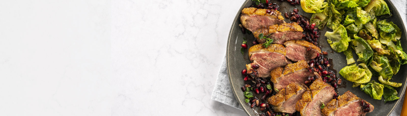 Duck with pomegranate dressing