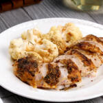 Parmesan-Crusted Garlic Butter Chicken with Cauliflower