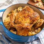 Parmesan-Crusted Garlic Butter Chicken with Cauliflower