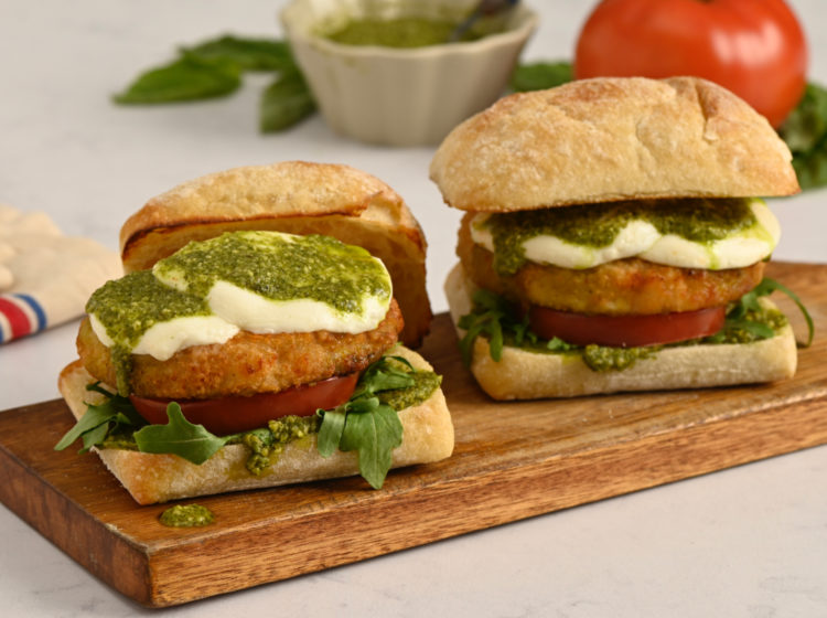 Chicken Patty Pesto Sandwich